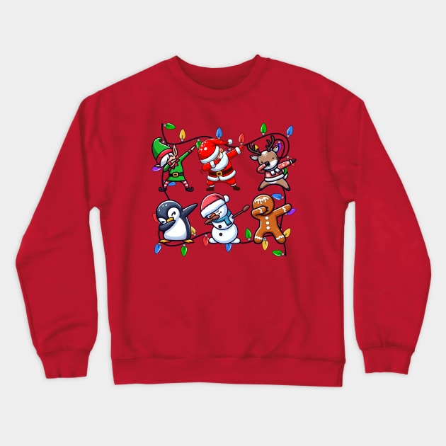 Dab Dancing Christmas Tree Lights Squad Crewneck Sweatshirt by Etopix